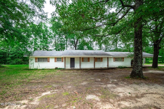 view of single story home