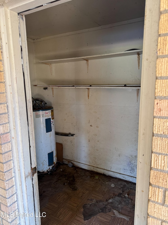 interior space featuring electric water heater