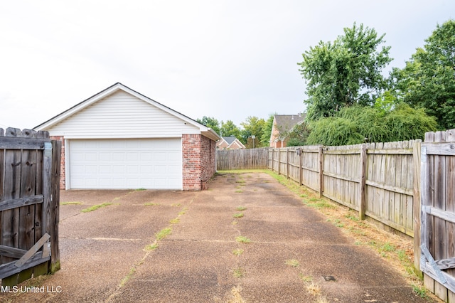 view of garage