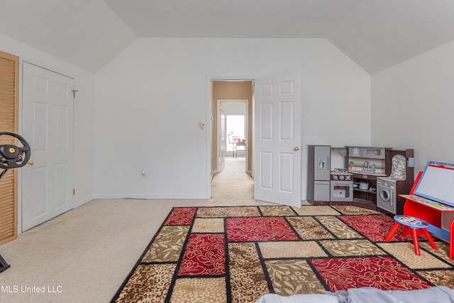 interior space featuring lofted ceiling