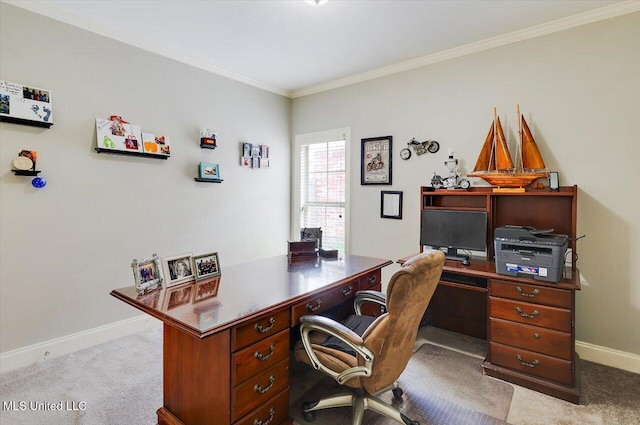 648 Westhill Rd, Brandon, MS 39042 - carpeted office with baseboards and crown molding