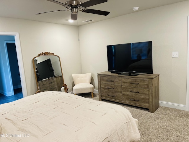 5438 Leeds Ln, Biloxi, MS 39532 - carpeted bedroom with visible vents, baseboards, and ceiling fan
