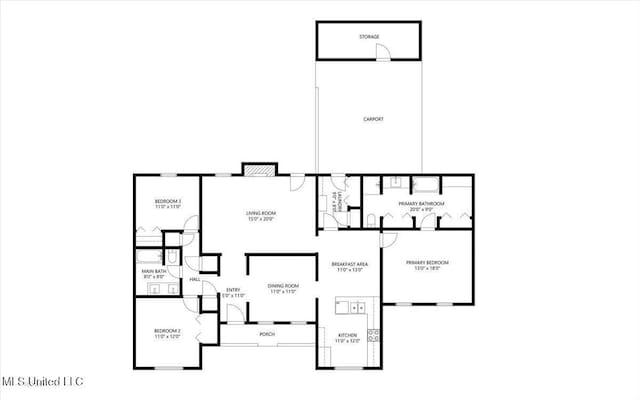 250 1st St, Webb, MS 38966 - property floor plan