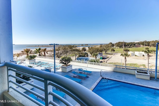 balcony with a water view