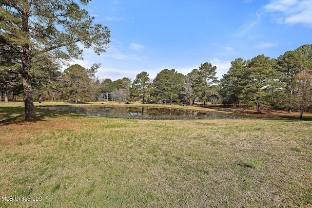 view of yard featuring a water view