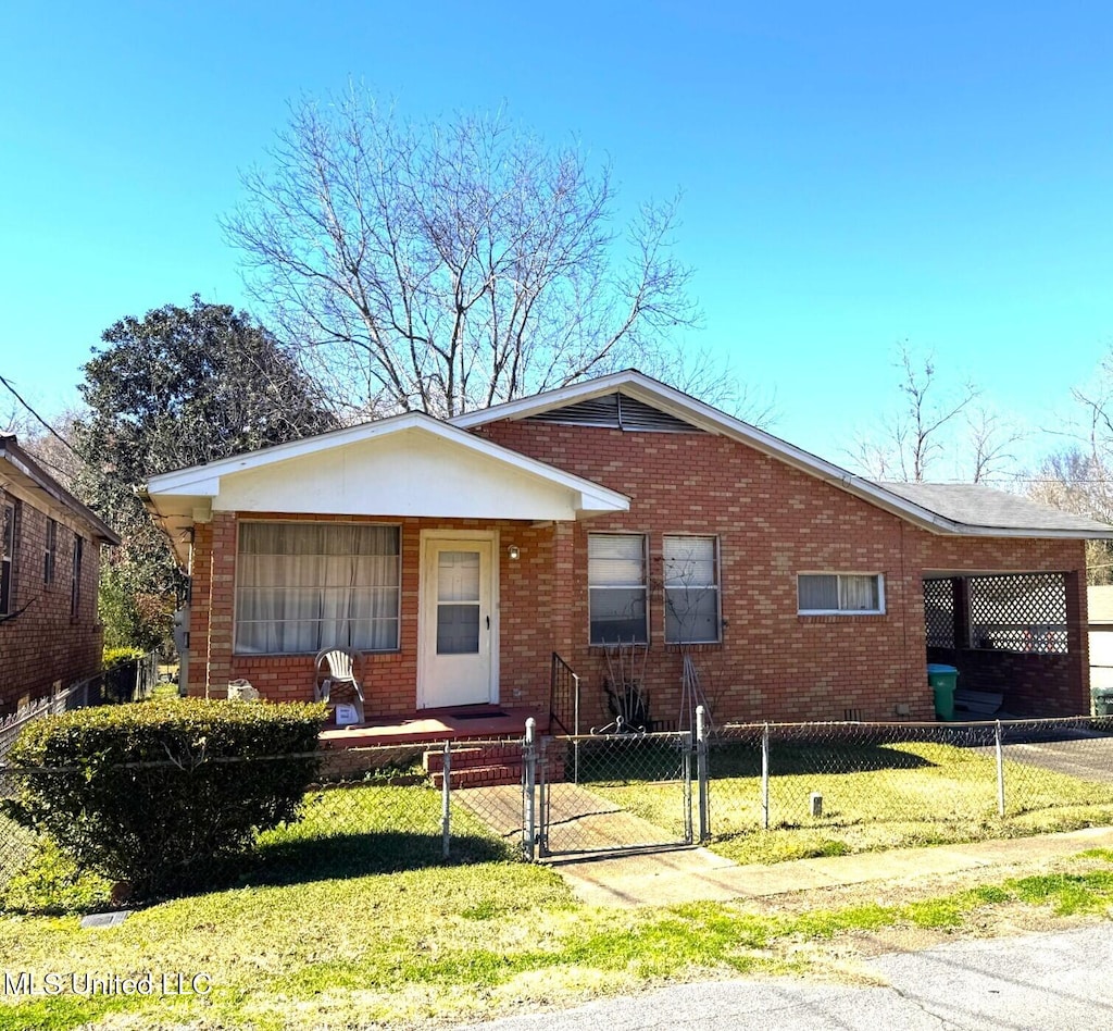 view of front facade featuring covered porch