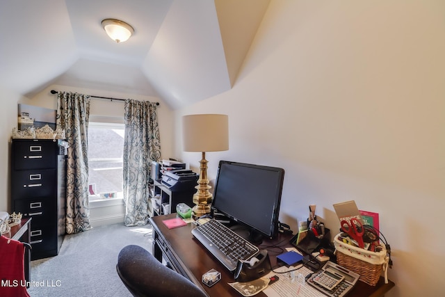 13129 Jordan Bluff Rd, Kiln, MS 39556 - office with carpet flooring and vaulted ceiling