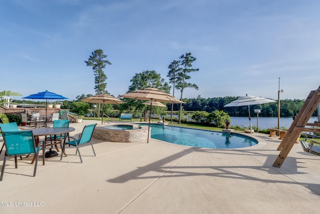13129 Jordan Bluff Rd, Kiln, MS 39556 - view of pool with a patio and a pool with connected hot tub