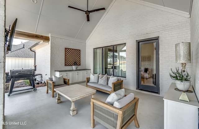 view of patio / terrace with an outdoor hangout area