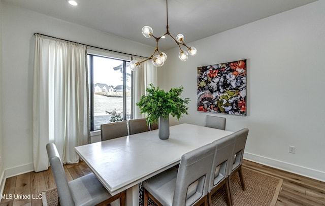 dining room with hardwood / wood-style floors