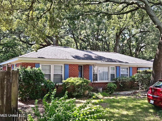 view of single story home