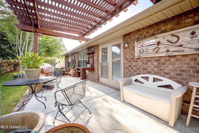 view of patio / terrace with a pergola