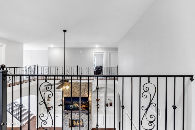 hall featuring recessed lighting