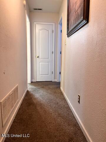9091 Hunters Ridge Dr, Olive Branch, MS 38654 - corridor featuring carpet, baseboards, and a textured wall