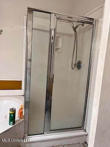 9091 Hunters Ridge Dr, Olive Branch, MS 38654 - full bath featuring a shower stall and a jetted tub