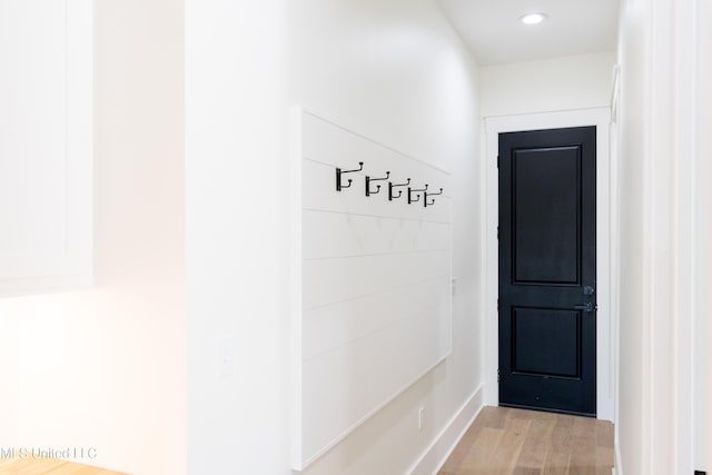 mudroom featuring light wood-type flooring