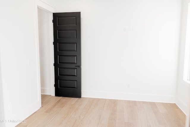 empty room featuring light wood-type flooring