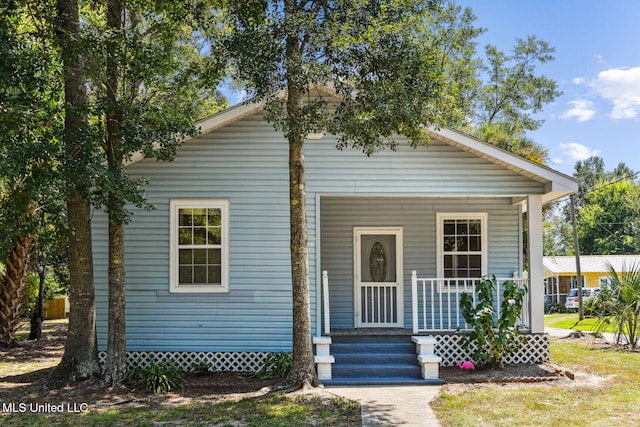 bungalow featuring a porch