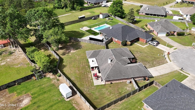 drone / aerial view featuring a residential view