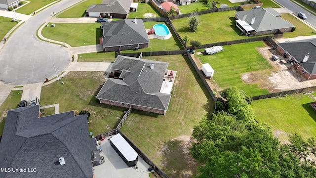aerial view featuring a residential view