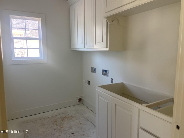 422 Baleigh Way, Canton, MS 39046 - washroom featuring hookup for an electric dryer, baseboards, hookup for a washing machine, and cabinet space