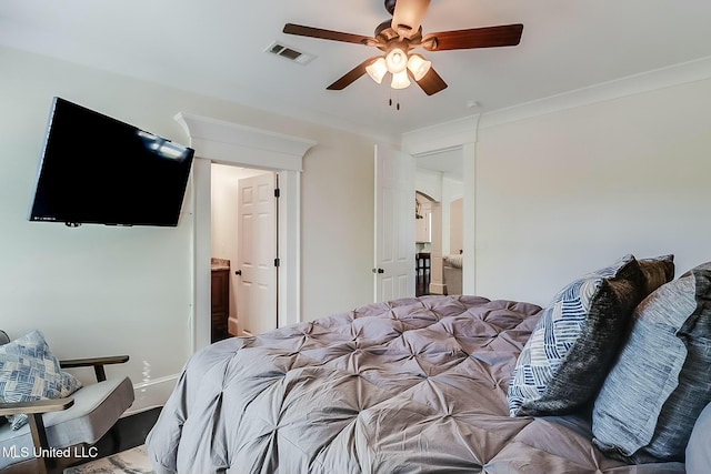 8521 Julia Dr, Vancleave, MS 39565 - bedroom featuring visible vents and ceiling fan