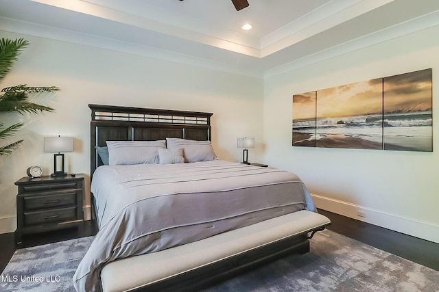 8521 Julia Dr, Vancleave, MS 39565 - bedroom with recessed lighting, ceiling fan, baseboards, and ornamental molding