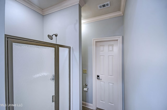 interior space with crown molding