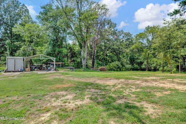 8279 Dunn Ln, Olive Branch, MS 38654 - view of grassy yard with a storage shed