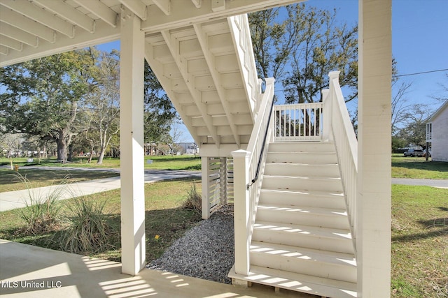 exterior space featuring stairway