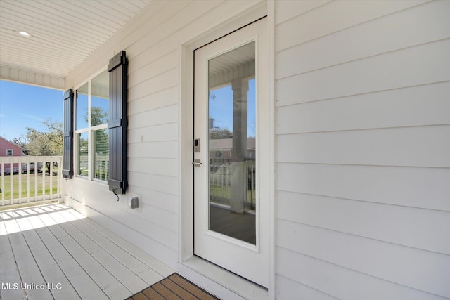 deck featuring covered porch