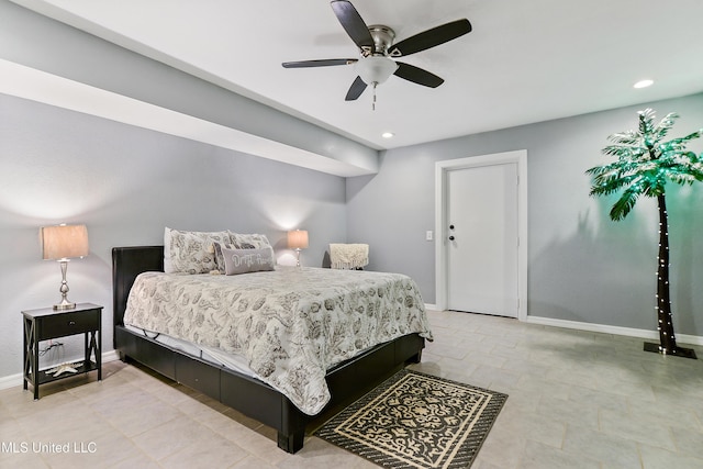 1160 Lucas Rd, Lucedale, MS 39452 - bedroom featuring baseboards, recessed lighting, and ceiling fan