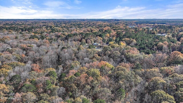 birds eye view of property with a forest view