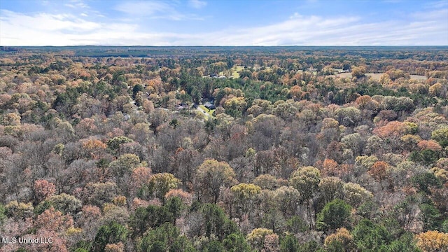 drone / aerial view with a forest view