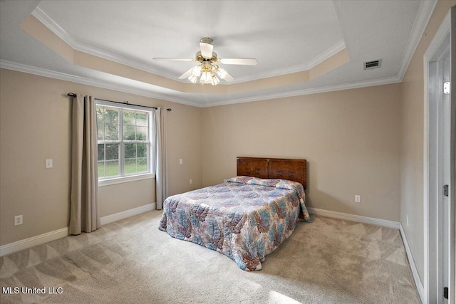 104 Willington Way, Madison, MS 39110 - carpeted bedroom featuring a raised ceiling, ornamental molding, and a ceiling fan