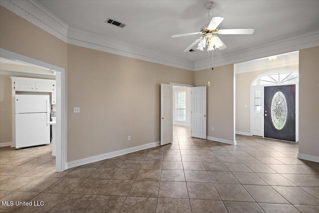 104 Willington Way, Madison, MS 39110 - tiled entrance foyer featuring crown molding and a ceiling fan