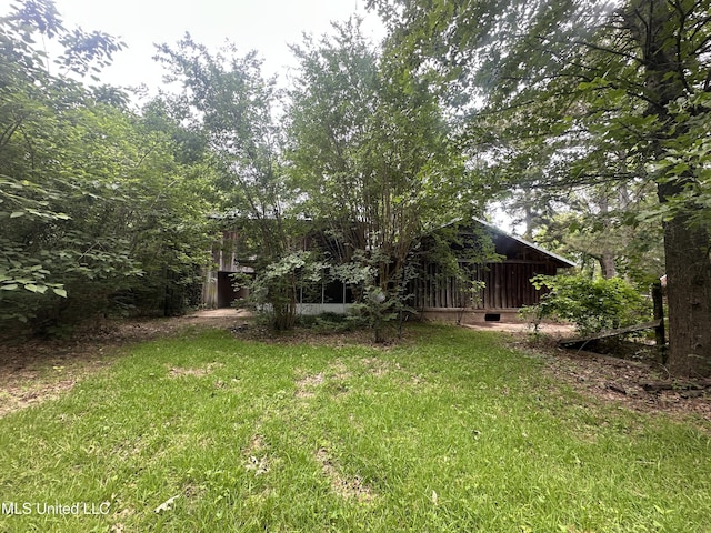 view of grassy yard