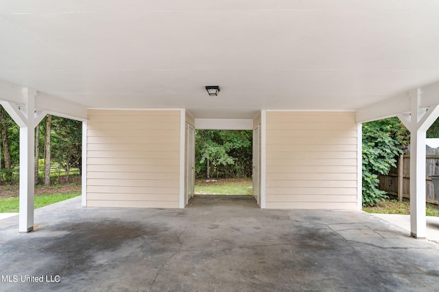 view of patio with a carport