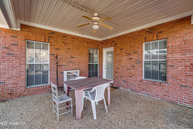 view of patio with ceiling fan