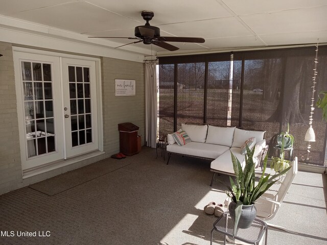 114 S 49th Hwy, Indianola, MS 38751 - sunroom with french doors and plenty of natural light