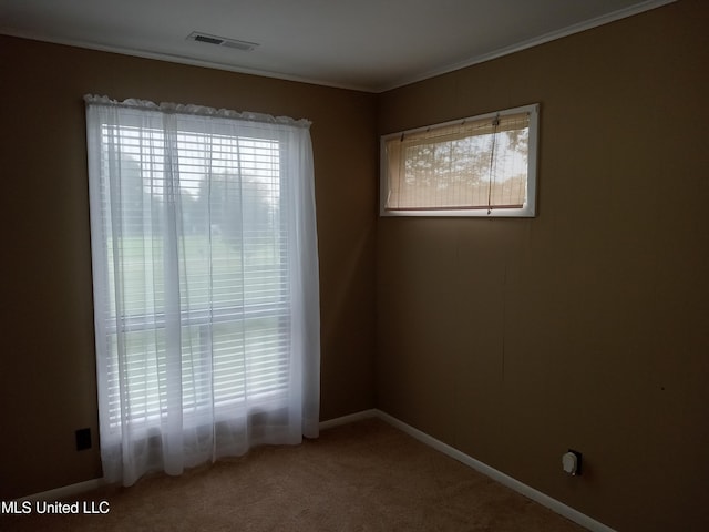 114 S 49th Hwy, Indianola, MS 38751 - spare room featuring light carpet, baseboards, and ornamental molding