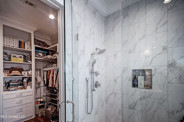 bathroom featuring walk in shower