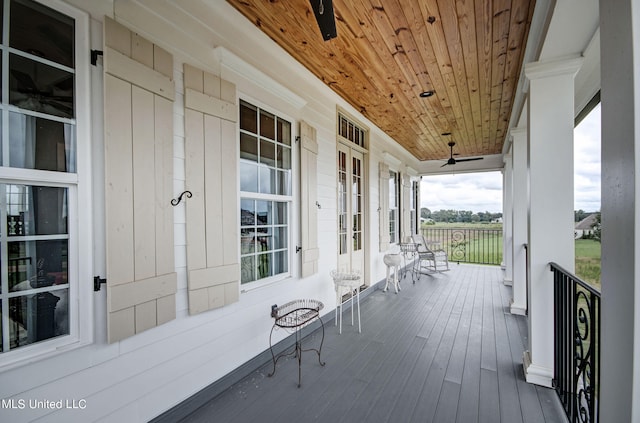 wooden deck with a porch