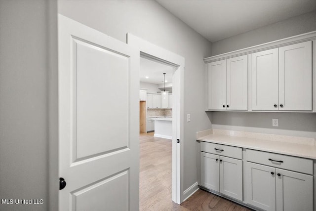 interior space with hardwood / wood-style floors