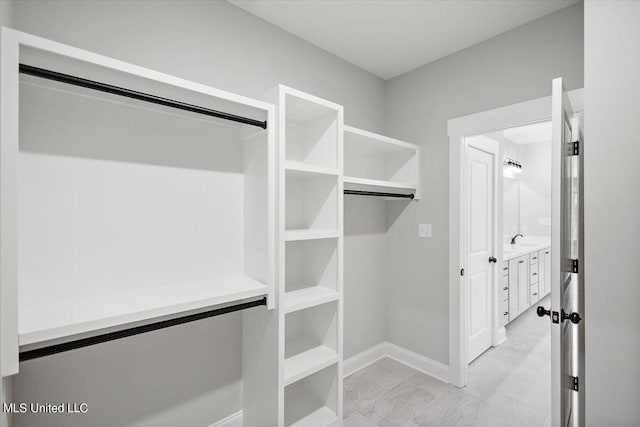 view of walk in closet