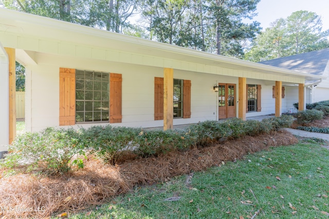 exterior space featuring covered porch