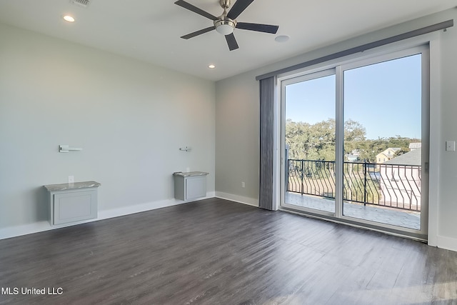 125 Miramar Ave, Biloxi, MS 39530 - empty room with dark wood-type flooring and ceiling fan