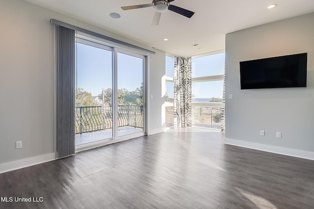 125 Miramar Ave, Biloxi, MS 39530 - spare room with dark hardwood / wood-style floors and ceiling fan