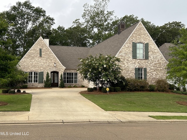 view of front facade with a front lawn