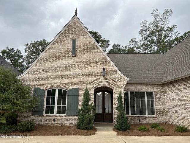 view of front of property featuring french doors